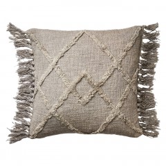 CUSHION COVER W 50 GREY TUFTED 